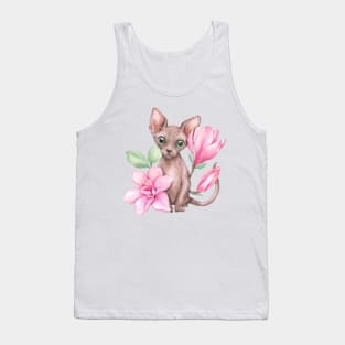 Kitten and magnolias Tank Top